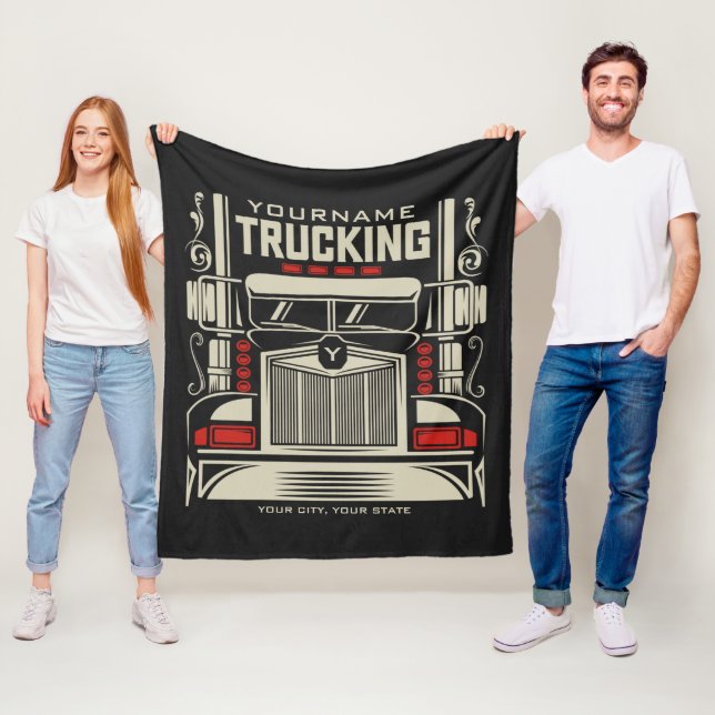 Couverture Polaire Personalized Trucking 18 Wheeler BIG Trucker (En situation)