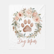 Personalized Watercolor Floral Paw Print Dog Mom