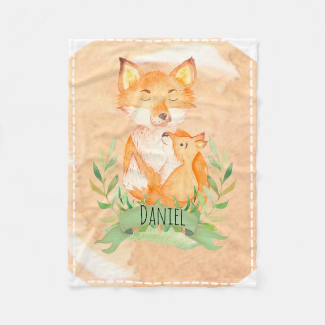 Couverture polaire personnalisable Baby Fox (Devant)