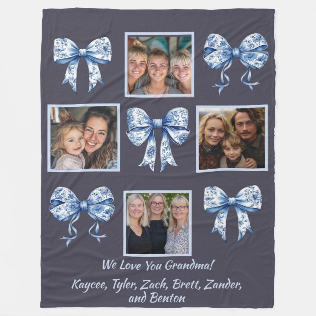 Couverture Polaire Personnalisation Chinoiserie Grand-mère Photo Coll (Devant)