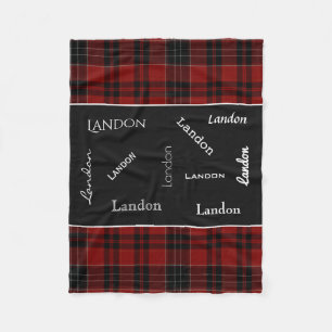 Couverture Polaire Personnalisation rouge du plaid w/Name