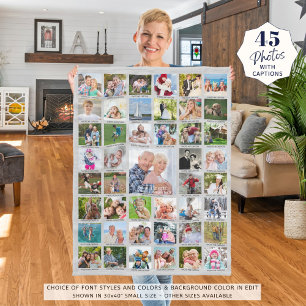 Couverture Polaire Personnalisé 45 légendes Collage Photo Votre coule