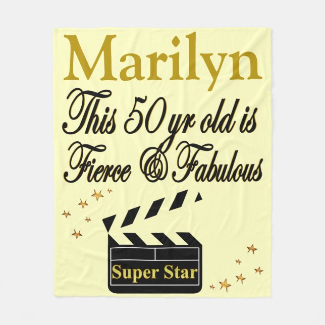 COUVERTURE POLAIRE PERSONNALISÉ 50E ANNIVERSAIRE FILM STAR BLANKET (Devant)