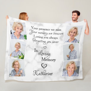 Couverture Polaire Personnalisé 6 Photo Mémorial En Mémoire Amoureus