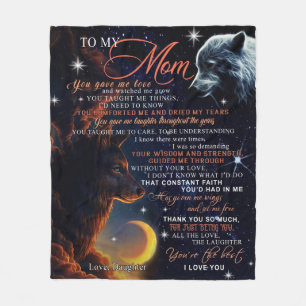 Couverture Polaire Personnalisé À Ma Mère Wolf Du Cadeau De Fille