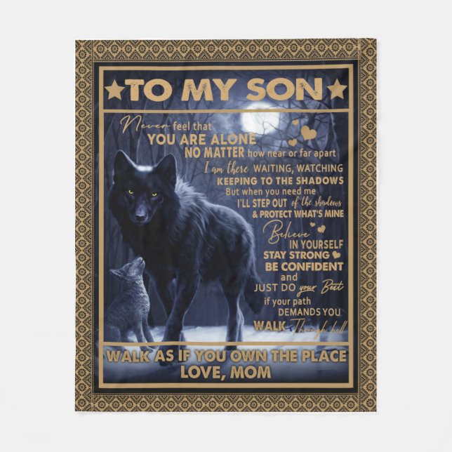 Couverture Polaire Personnalisé À Mon Fils Cadeau Anniversaire, (Devant)