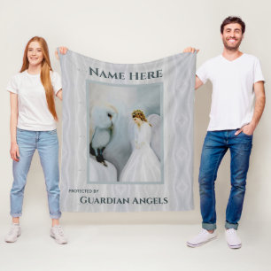 Couverture Polaire Personnalisé Ajouter le nom Guardian Angel Blanket