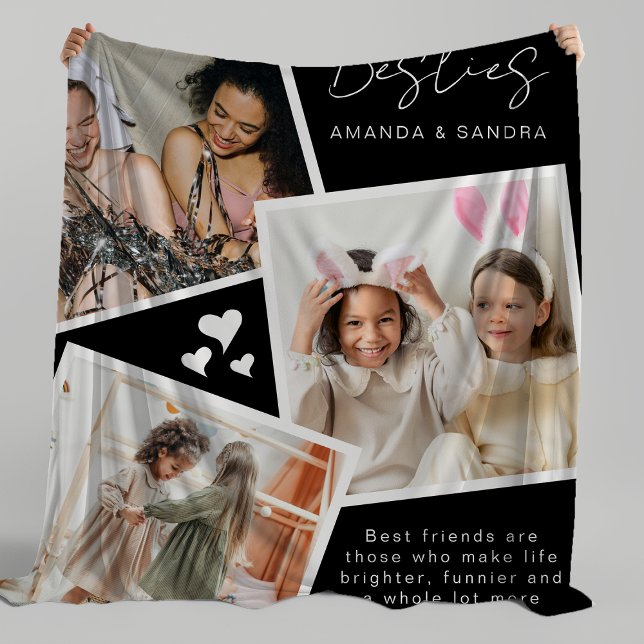 Couverture Polaire Personnalisé Best Friend 3 Photo Fleece Blanket (Créateur téléchargé)
