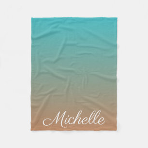 Couverture Polaire Personnalisé brun et bleu ombre