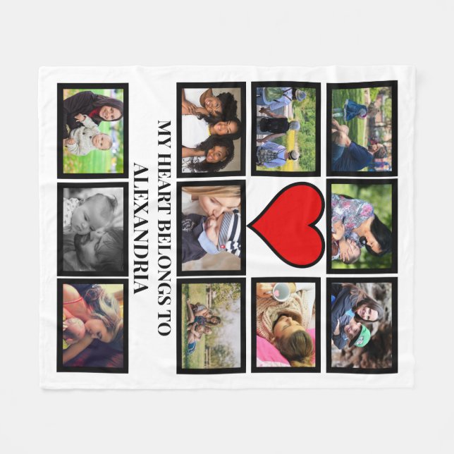 Couverture Polaire Personnalisé Funny Valentines coeur de jour 11 pho (Devant (Horizontal))