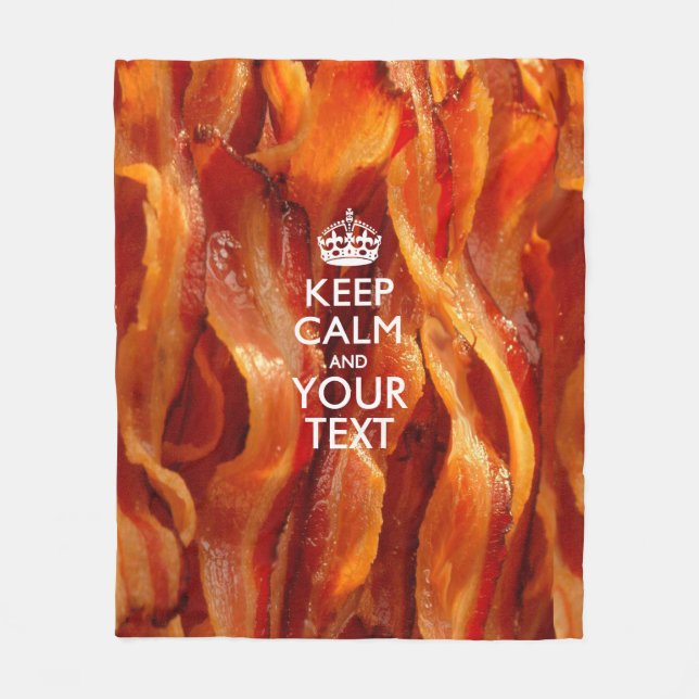 Couverture Polaire Personnalisé Gardez Le Calme Et Votre Bacon (Devant)