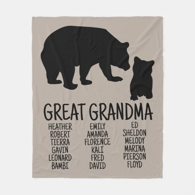 Couverture Polaire Personnalisé Grand Grand Grand-mère Cadeau Grand-e (Devant)