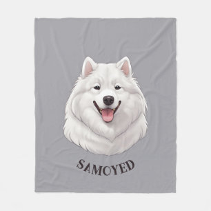 Couverture Polaire Personnalisé Happy White Samoyé