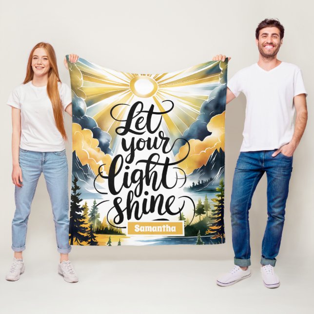 Couverture Polaire Personnalisé Laissez Votre Lumière Briller Chrétie (En situation)