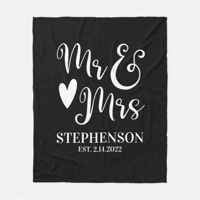Couverture Polaire Personnalisé M. Mme Couples Mariage Fleece Blanket (Devant)