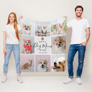 Couverture Polaire Personnalisé manuscrit Best Dog Mom 8 Photo