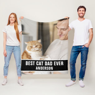 Couverture Polaire Personnalisé Meilleur Chat Papa Jamais personnalis