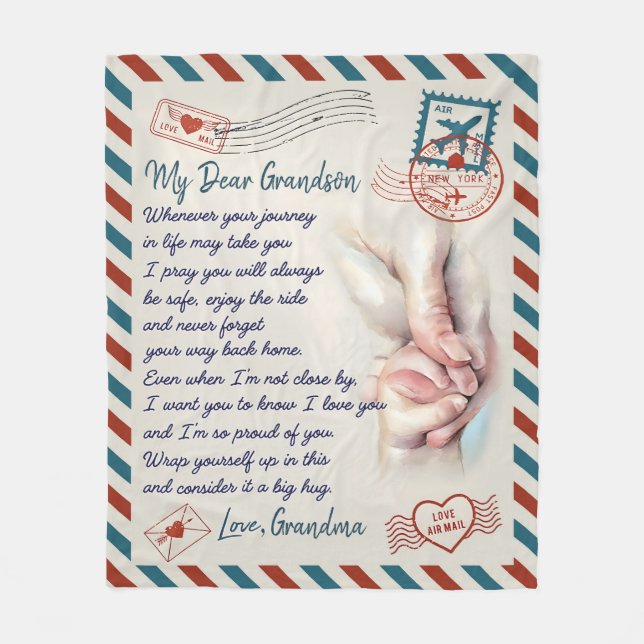 Couverture Polaire Personnalisé Mon Cher Grand-Fils Blanket Priez (Devant)