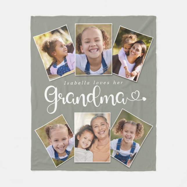 Couverture Polaire Personnalisé Nom Aime Grand-mère Cute Fun Photo Co (Devant)