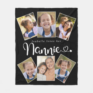Couverture Polaire Personnalisé Nom Aime Nannie Cute Fun Photo Collag