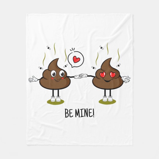 Couverture Polaire Personnalisé Poop Emoji Love Couple (Devant)