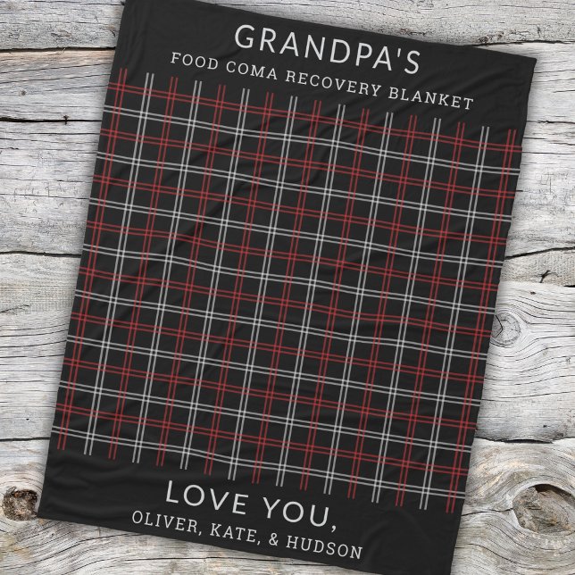 Couverture Polaire Personnalisé Rouge Noir Plaid Amusant Grand-père d (Créateur téléchargé)