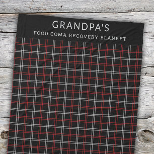 Couverture Polaire Personnalisé Rouge Noir Plaid Funny Grand-pa Alime
