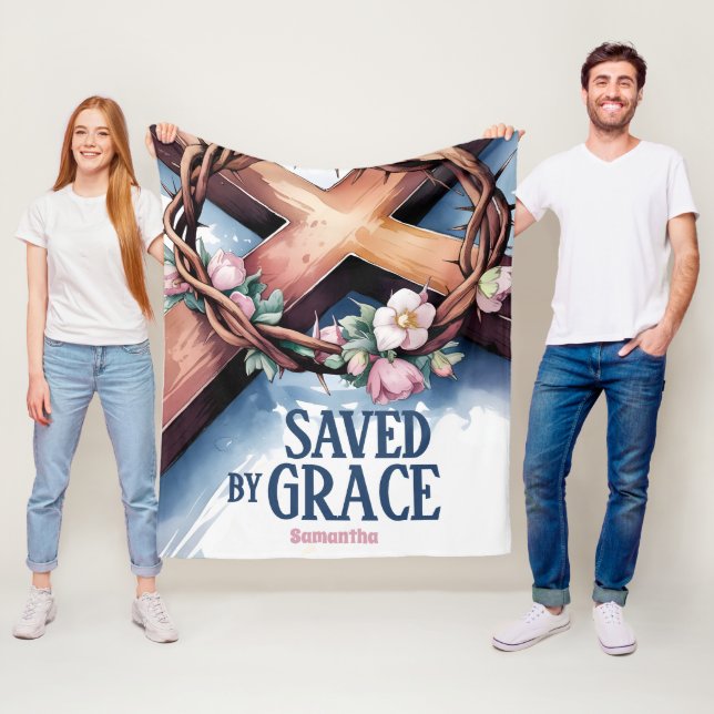 Couverture Polaire Personnalisé Sauvé Par Grace Christian (En situation)