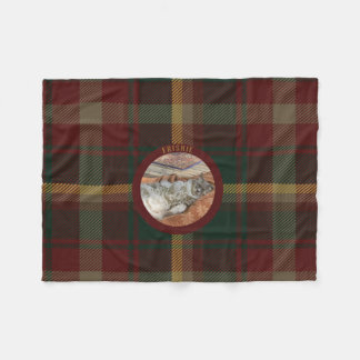 Couverture Polaire Personnaliser Famille Chat Maple Leaf Tartan Kitty