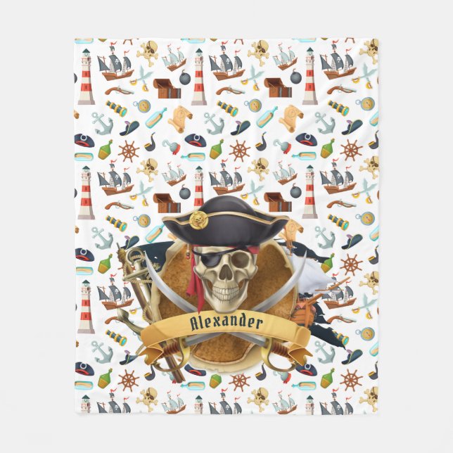 Couverture Polaire PERSONNALISER LE Motif Pirate (Devant)