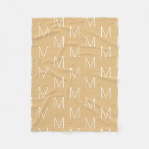 Couverture Polaire Personnaliser monogramme lettre initiale camel kak