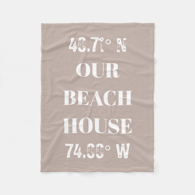 Couverture Polaire Personnaliser Nos Coordonnées Beach House (Devant)
