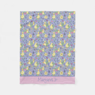 Couverture Polaire Personnalisez les Fleurs sauvages de canards jaune