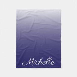 Couverture Polaire Personnalized gradient ombre navy blue