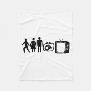 Couverture Polaire Personne Femme Homme Appareil Photo Télé T Shirt