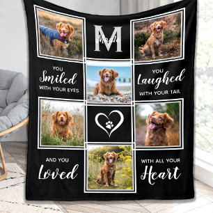 Couverture Polaire Pet Dog Memorial Keepsaké Photo Collage