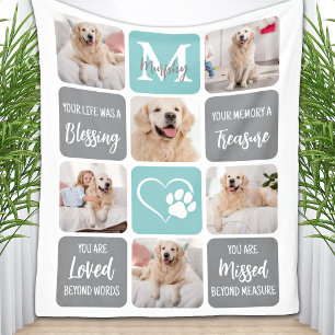 Couverture Polaire Pet Memorial Chien Perdre Moderne Design Photo Col
