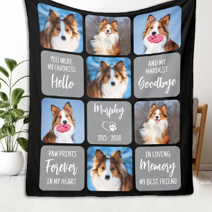 Couverture Polaire Pet Memorial Personnalisé 7 Photos Collage Chien