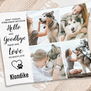 Couverture Polaire Pet Memorial personnalisées Chien 4 photos Collage