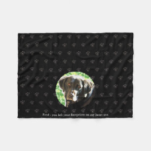 Couverture Polaire Pet Memorial Photo Fleece Confort Grief Blanche