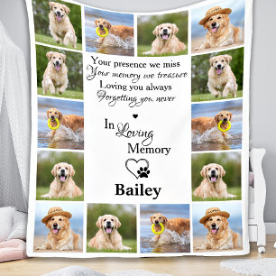 Couverture Polaire Pet Memorial souvenir chien perte photo Collage
