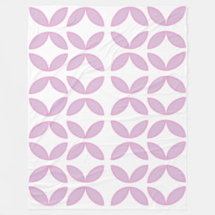Couverture Polaire Pétales rose et blanc cercles et motif de diamants