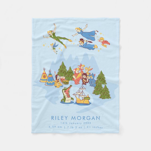 Couverture Polaire Peter Pan Jamais Terre Scène Personnalisée État de (Devant)