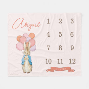 Couverture Polaire Peter Rabbit   Fille de bébé rose 12 mois jalon