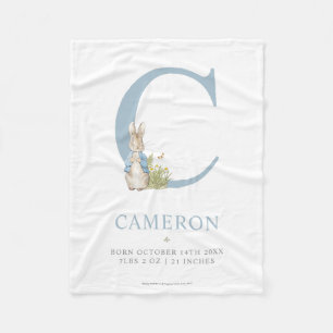 Couverture Polaire Peter Rabbit   Lettre personnalisée C