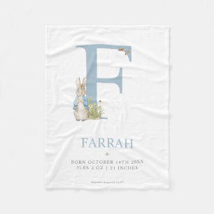 Couverture Polaire Peter Rabbit   Lettre personnalisée F