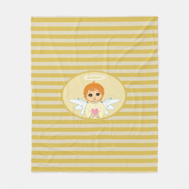 Couverture Polaire Petit ange mignon sur Golden Stried (Devant)
