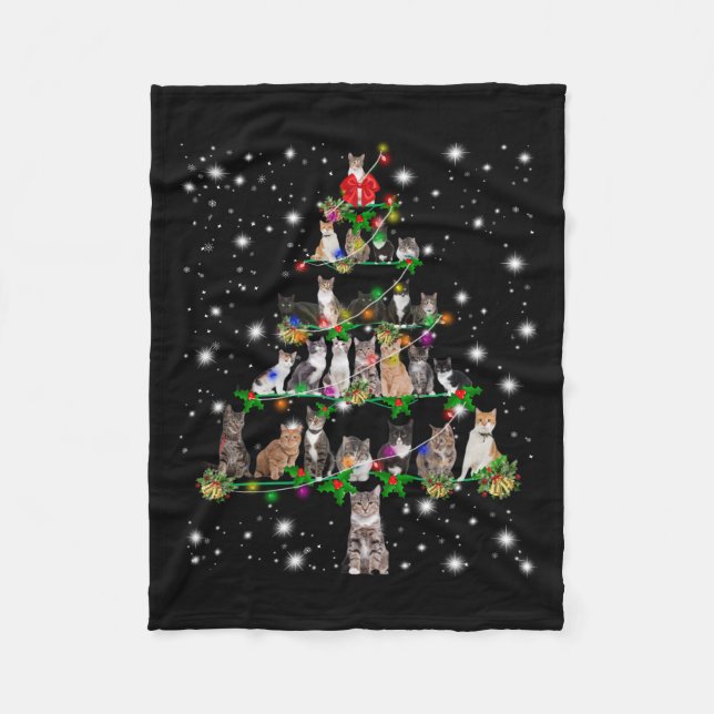 Couverture Polaire Petit Arbre De Noël Cat Couvert De Flamme De Flamm (Devant)
