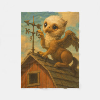 Couverture Polaire Petit bébé gros oeil hippogriff drôle imaginaire a