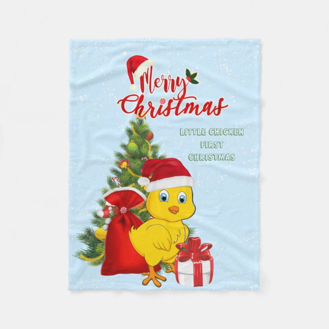 Couverture Polaire Petit bébé poulet Noël (Devant)